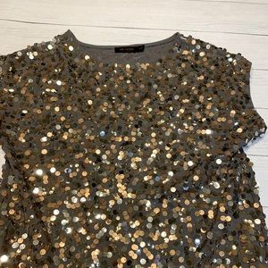 The Limited Gold Sequin Top